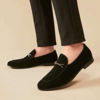 Primavera y otoño, vestido de moda de cuero PU para hombres, zapatos de oficina formales antideslizantes, plantilla puntiaguda de PVC - details 2