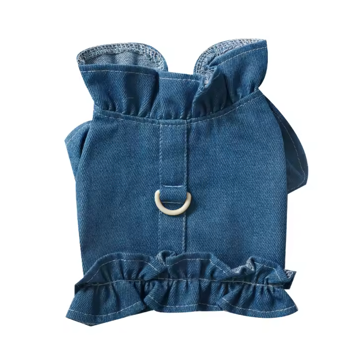 Arnés de Denim para Mascotas Estilo Jean para Perros Ropa de Moda para Primavera y Verano - 1