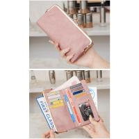 Cartera Larga Multifuncional De Colores Sólidos, Monedero De Mano Vintage, Tarjetero Con Cremallera Para Mujer - details 11