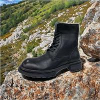 Zari fabricante de cuero de tobillo de mezclilla de otoño para hombre, botas Martin, Negras de cuero genuino, invierno - details 1
