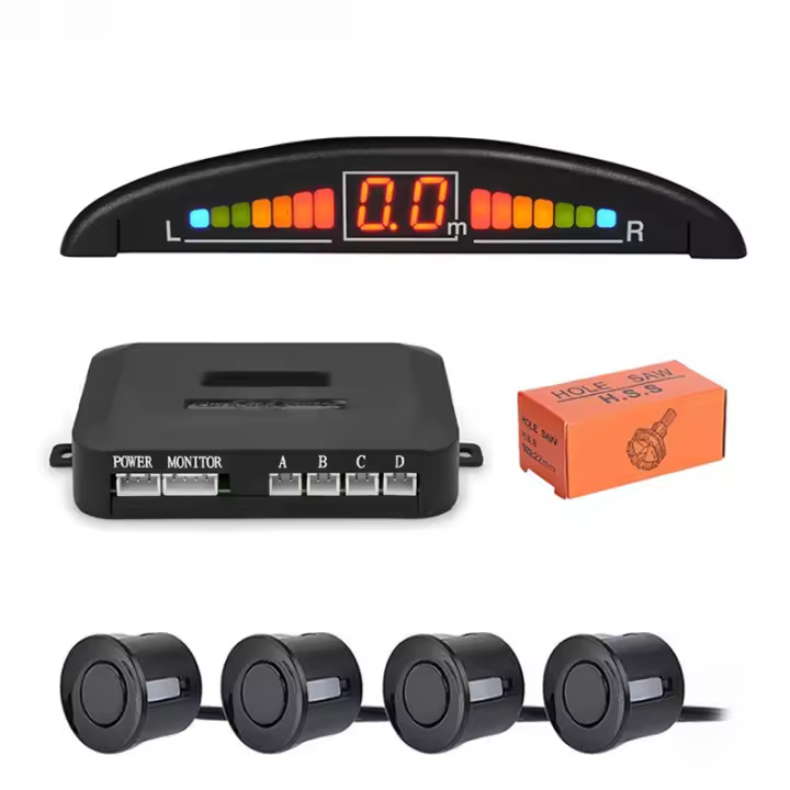 Kit de Sensor de estacionamiento con 4 Radar LED, pantalla Digital precisa de alarma de distancia de obstáculos, Kit Parktronic, Detector de Radar de marcha atrás - 1