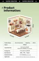 Robotime Rolife DIY Kit de casa de muñecas en miniatura, Kits de construcción de la serie Home Garden con LED, regalos de Navidad para adultos, comedor cálido - details 29