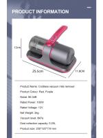 Aspiradora Portátil UV Para Eliminar Pulgas De Cama Con Capacidad De Recolección De Polvo De 0.25L Potencia Calificada De 100W Fregadero De 8kPa Con Enchufe UE - details 0