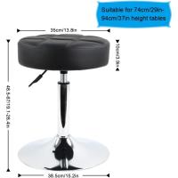 Barra Redondo Cuero Grueso PU barbero Giratorio Ajustable en Altura Que se Pueaplicar a la recepción del mostrador Bar del hogar (Negro) - details 2