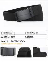 Cinturón con hebilla automática de negocios para hombres con estilo, banda elástica tejida con cinturón versátil de moda - details 7