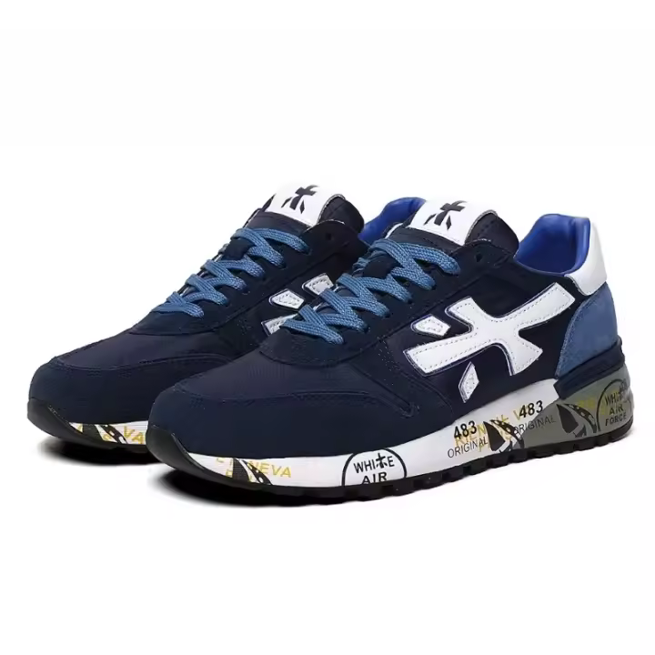 Zapatos De Deporte Casuales Para Hombre PREMIATA Azul Y Blanco Moda Transpirables Zapatillas De Correr Deportivas Para Hombre - 1