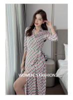 Vestido de noche Vintage para mujer, traje largo ajustado, estampado Y2K, informal, para fiesta y playa, Verano - details 103