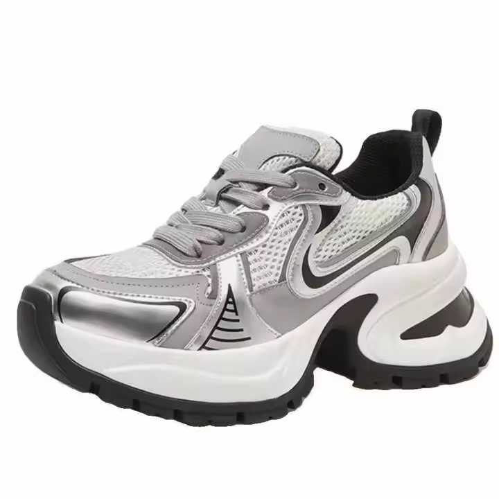 Zapatillas de correr con plataforma gruesa para mujer, zapatos de malla transpirable, cómodos, ligeros, informales, a la moda - 1