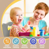 Juego de Mesa y 2 sillas para niños, Altura Ajustable, Juego de Mesa y Silla para niños de 3 a 8 años, fácil de Limpiar, Aprobado por CPC y CE (Juego de 3 Piezas), Color Azul - details 48