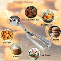 Cuchara de helado de acero inoxidable de varios estilos, molde de cubo de hielo hecho a mano, cuchara de excavación de frutas, accesorios de cocina, 3 tamaños - details 7