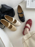 Nuevo nicho retro, cabeza redonda japonesa, zapatos individuales de suela plana, hebilla de una palabra grabada, zapatos individuales Mary Jane - details 6