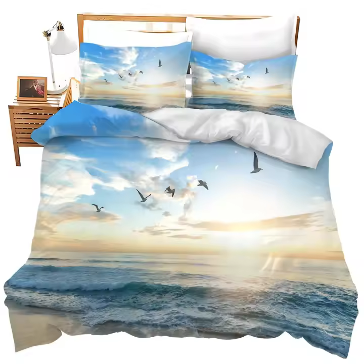 Funda de Edredón de Mar Estilo Playa de Verano Tema Tropical de Naturaleza - 1