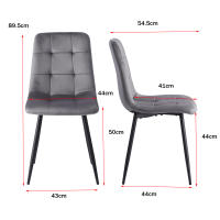EGOONM-sillas tapizadas para comedor, asientos de diseño con respaldo, asiento de terciopelo, marco de Metal para cocina y sala de estar, 2/4 unidades - details 0