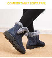 Botas de nieve para mujer, zapatos de algodón grueso de terciopelo, botas cortas versátiles de moda, novedad de otoño e invierno 2024 - details 4