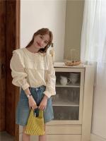 Blusa de verano para mujer, camisa de primavera, blusa para mujer, Blusas largas de gasa, informales, elegantes, Vintage, de manga larga, holgada de gran tamaño, blanca - details 21