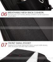 Mochila negra de viaje para hombre, equipo turístico de 15,6 pulgadas, para ordenador portátil de negocios - details 12
