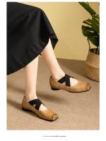 Zapatos individuales para mujer, verano 2025, nuevos zapatos de ballet Mary Jane de cuero con tacón bajo estilo retro francés sin cordones - details 0