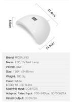 ROSALIND-Lámpara LED UV para uñas, secador de esmalte de uñas de Gel profesional con temporizador, herramientas automáticas de secado rápido, 48W - details 33