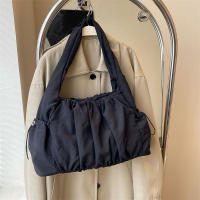 Bolso de hombro versátil de Color sólido suave no tejido para mujer, bolso de viaje Simple y de moda para las 4 estaciones - details 1