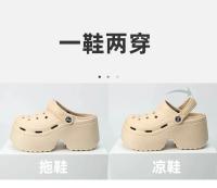 Zapatos de plataforma gruesa tipo zuecos para mujer 2025, sandalias de playa antideslizantes con suela gruesa, sandalias de cuña de moda de verano para mujer, pantuflas de EVA - details 3