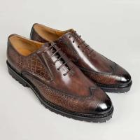 Hombres de cuero marrón de moda, zapatos de hombre transpirables de piel de vaca de capa superior, nuevo estilo cómodo, zapatos de patrón sólido de moda - details 12