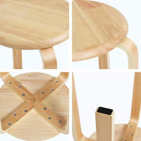 Taburetes de Madera Maciza de 4 Piezas Duraderos para Sala de Estar, Comedor, Cocina, Dormitorio, Balcón - details 8