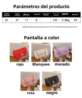 Bolso cuadrado pequeño informal, bolso de mensajero de cadena, nueva moda, bolso de hombro de diamantes. - details 1