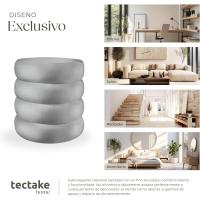 Taburete Almacenaje Bouclé, Carga: 120 kg, MDF, Puff Almacenaje, Taburete Dormitorio, Reposapies Puff, Zapatero Entrada Recibidor, Asiento Acolchado, Ideal Salón Hogar - 42 x 47 cm Crema - details 68