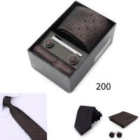 Caja de regalo de corbata para hombre con corbatas, pañuelos, gemelos, pinzas para corbata, conjuntos de 6 piezas, corbatas formales para festivales de bodas y negocios en grupo - details 39