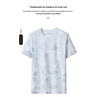 Top de hielo de manga corta para hombre, ropa de verano, transpirable, con protección solar UPF50 + - details 9