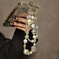 Llavero de lujo retro con pedrería, perlas y cuentas, pulsera, cordón para teléfono, amuleto para teléfono móvil, correa de muñeca para cámara, colgante antipérdida - details 0