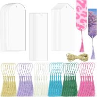 Marcapáginas de acrílico en blanco, productos con borlas, etiqueta transparente rectangular, bricolaje, etiqueta, manualidades, adorno, proyectos, herramienta de fabricación de decoración - details 0