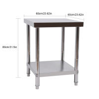 Mesa de Trabajo de Cocina de Acero Inoxidable, 60 x 60 x 80 cm, Mesas de Acero Inoxidable Catering 2 Estantes Mesa de Acero Inoxidable para Catering Cocina Restaurante - details 3