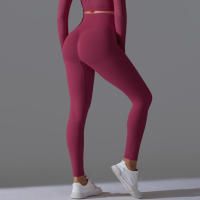 Hamidou-Pantalones deportivos de Yoga para mujer, mallas de cintura alta y caderas ajustadas, glúteos de melocotón, pantalones de Yoga desnudos de cintura alta - details 23
