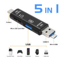 Lectora de Tarjetas de Memoria USB3.0 Ligera de JASTER Multifuncional con USB Type-C, Micro USB, TF, SD Adaptador de Accesorios Móviles - details 0