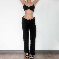 BUNO-Chándal de verano para mujer, Tops cortos deportivos informales sexis sin mangas + Leggings fruncidos de cintura alta, ropa de calle firme a juego - details 6