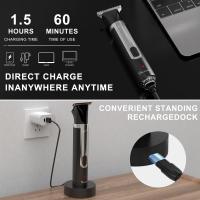 Cortadora de pelo profesional 4 en 1, maquinilla de afeitar eléctrica, resistente al agua, máquina de corte de pelo para hombre, carga usb - details 6
