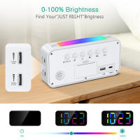 ORIA-reloj despertador Digital con luz nocturna para el hogar y la Oficina, relojes coloridos LED RGB, los mejores regalos - details 4