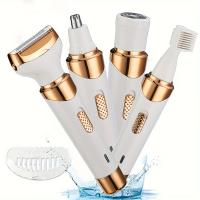 Afeitadora eléctrica 4 en 1 para mujer, depiladora recargable por USB, recortadora eléctrica de cejas, eliminador de vello portátil para cara, nariz y piernas - details 3