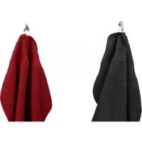 Juego de Toallas de Alta Gama 12 Piezas con Dos Toallas de Ducha, Dos Toallas de Mano, Dos Toallas para Invitados, Dos Toallas de Jabón, Dos Manoplas de Baño Rojo Rubi/Grafito - details 2