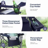 Silla de Camping Plegable de Gran Tamaño Azul Soporte de 450 Libras Silla Deportiva para Césped con Portavasos y Bolsa Térmica - details 12