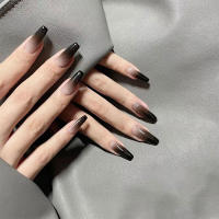 Manicura negra degradada de ballet, uñas postizas ligeras y ble para uso en decoración de uñas - details 2