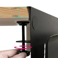 Bandeja para ordenador portátil sin taladro debajo del escritorio, lados de mesa ajustables para ahorrar espacio, soporte para ordenador portátil, carga, refrigeración, acceso rápido - details 1
