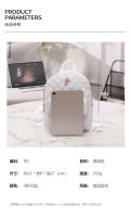 Bolso escolar pequeño para mujer, Mochila pequeña informal con rombos, bolso de hombro portátil, mochila decorativa rosa - details 1