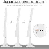 Espejo Joyero de Pie Armario de Joyería con 16 Luces LED y Ángulo Ajustable Organizador de Joyas con Estantes Ranuras para Anillos 36x30x136 cm Blanco Cálido - details 5