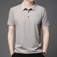 Polo de manga corta informal de negocios de verano 2025 con nuevo estampado para hombres, camiseta de manga corta cómoda y transpirable con estilo para el verano - details 8