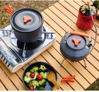 Juego de utensilios de cocina para 1-3 personas, olla y sartén portátiles livianas con bolsa de transporte, perfecto para acampar al aire libre - details 9