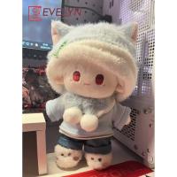 Evelyn-ropa para muñeca de 20cm, gorro de felpa azul, camiseta, pantalones, pantalones cortos, zapatos, traje Genshin Impact, juguete de peluche, ropa de vestir - details 5