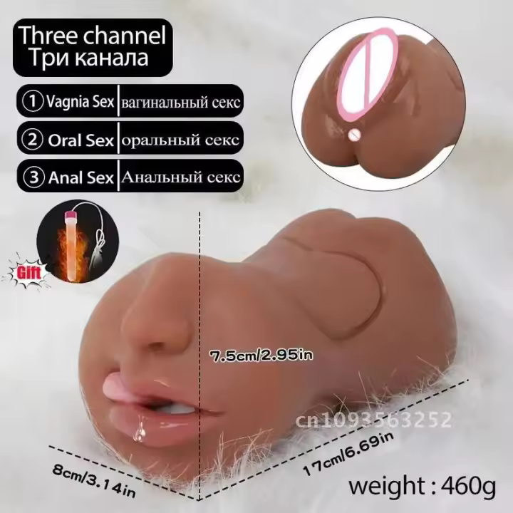 Leten 3 en 1 Copa Realista Masculina Masturbador de Vagina Ajustada para Hombres Herramienta Texturizada de Ano Boca Artificial Juguete Sexual para Masturbación. - 1