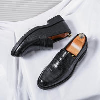 Zapatos Lefu para hombre, calzado sencillo y versátil con relieve sonriente, moda británica de negocios, talla grande - details 21